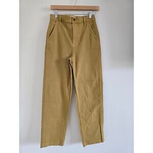 Madewell High Waisted Classic Straight Cropped Pants Size 25 Mustard Yellow